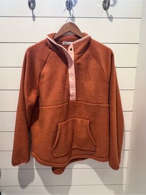 Sonoma rust fleece zip pullover with pink trim